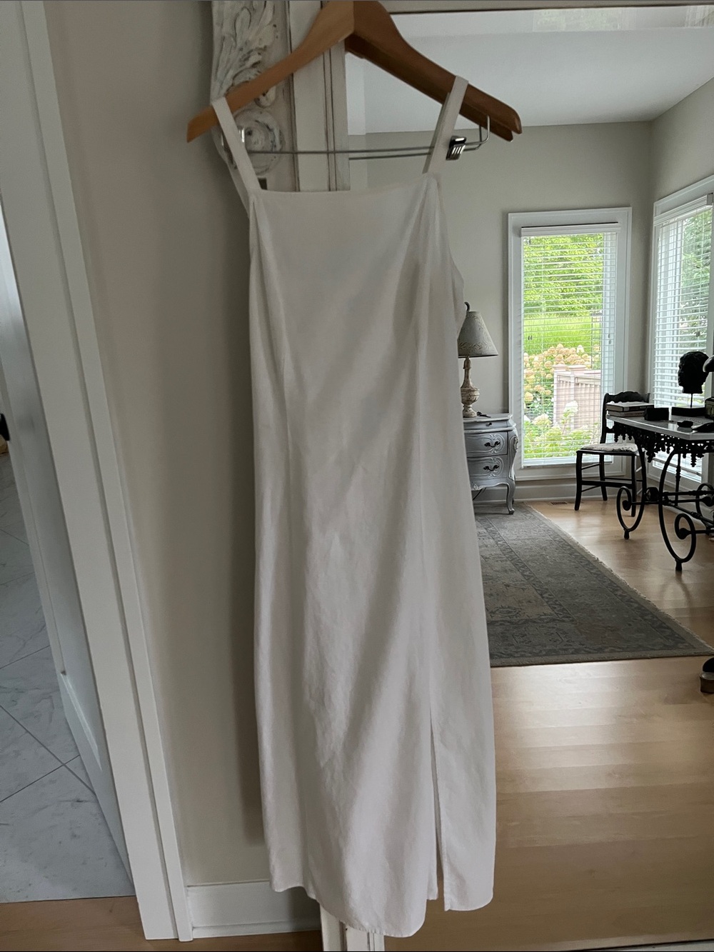 Old Navy White Maxi Slip Dress with Spaghetti Strap